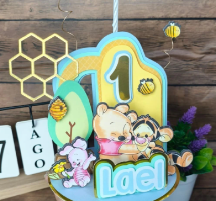 Arquivo de Topo de bolo VELA 3D - URSINHO POOH