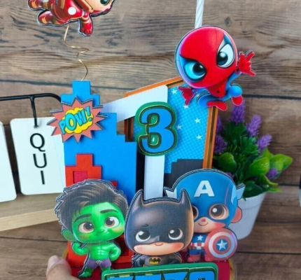 Arquivo de Topo de bolo VELA 3D - VINGADORES BABY