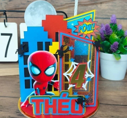 Arquivo de Topo de bolo Vela 3D - Aranha