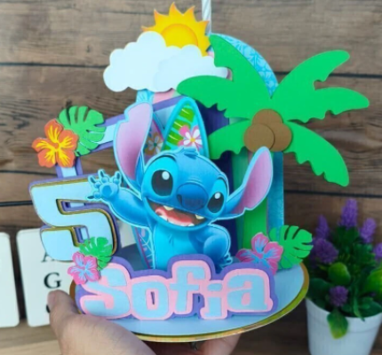 Arquivo de Topo de bolo Vela 3D stitch