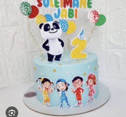 Topo de Bolo Panda e os Caricas